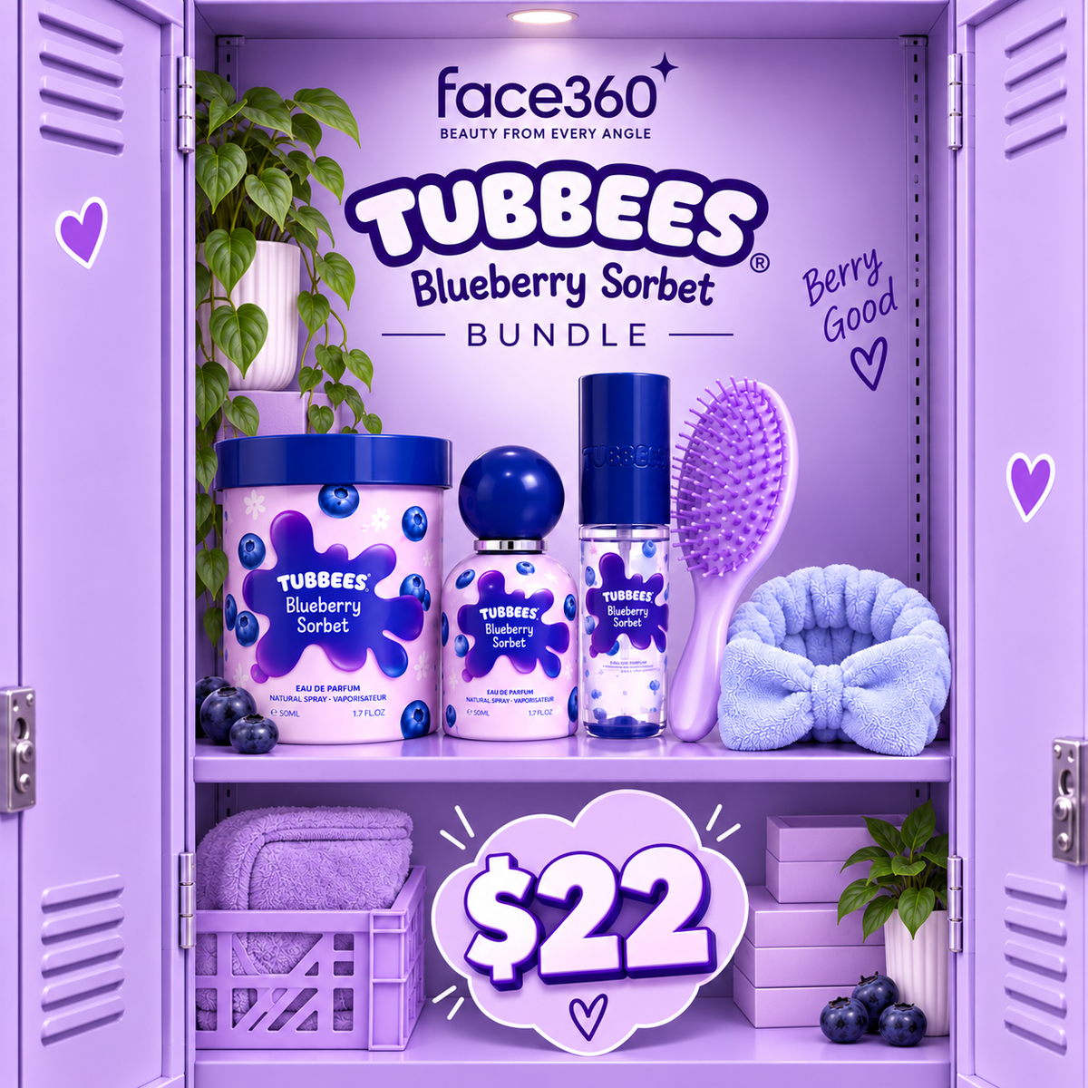 Tubbees Blueberry Sorbet Fragrance & Self-Care Bundle
