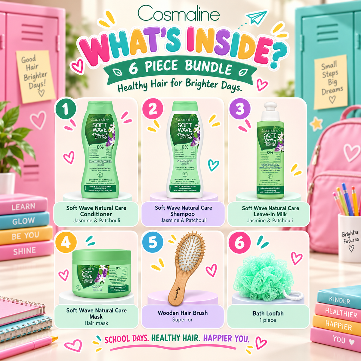 Cosmaline Soft Wave Back-to-School Natural Care Bundle