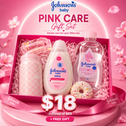 Johnson's Baby Pink Care Gift Set – Gentle Daily Nourishment & Essentials Bundle ($18)