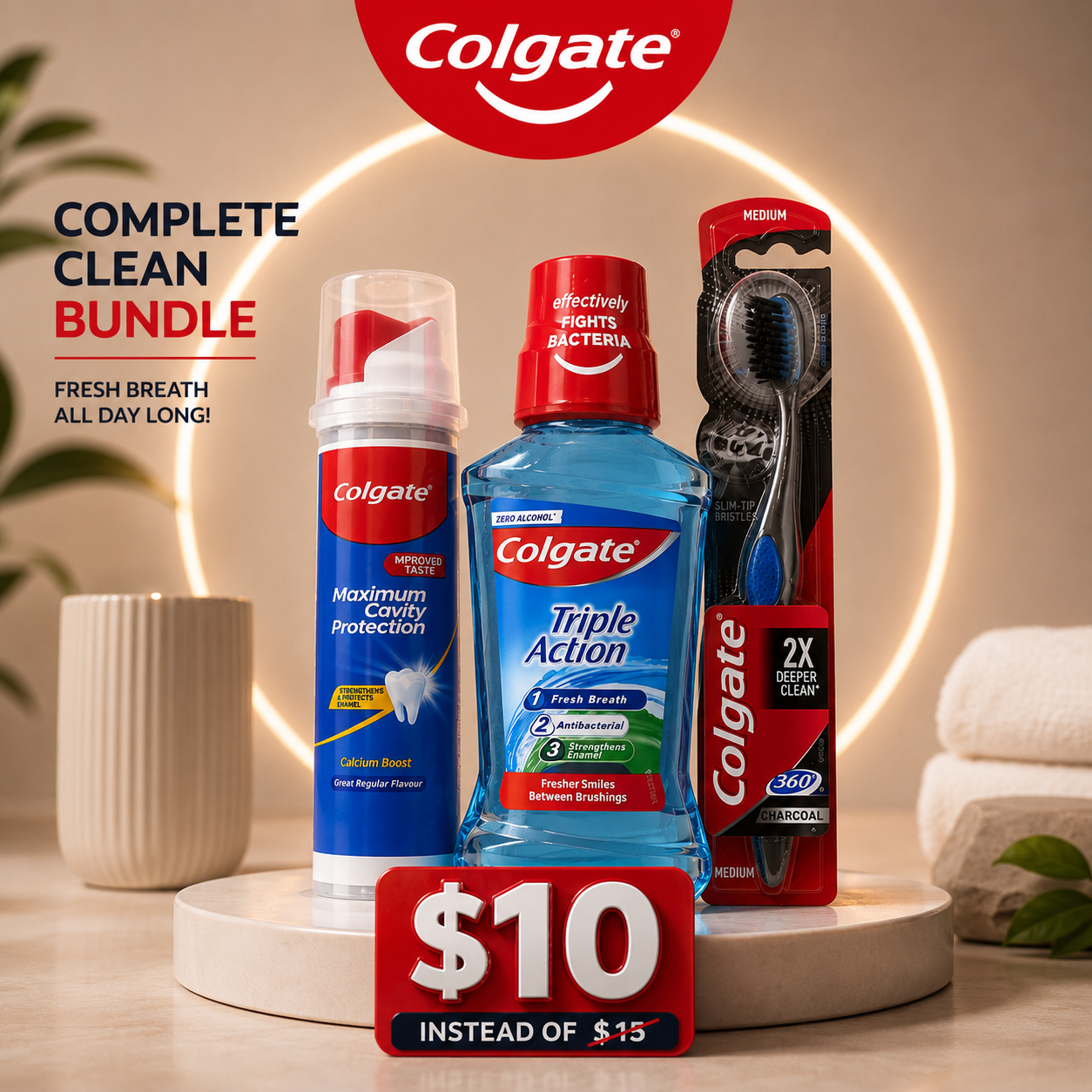 Fresh Breath & Superior Protection: All-In-One Colgate Oral Hygiene Kit