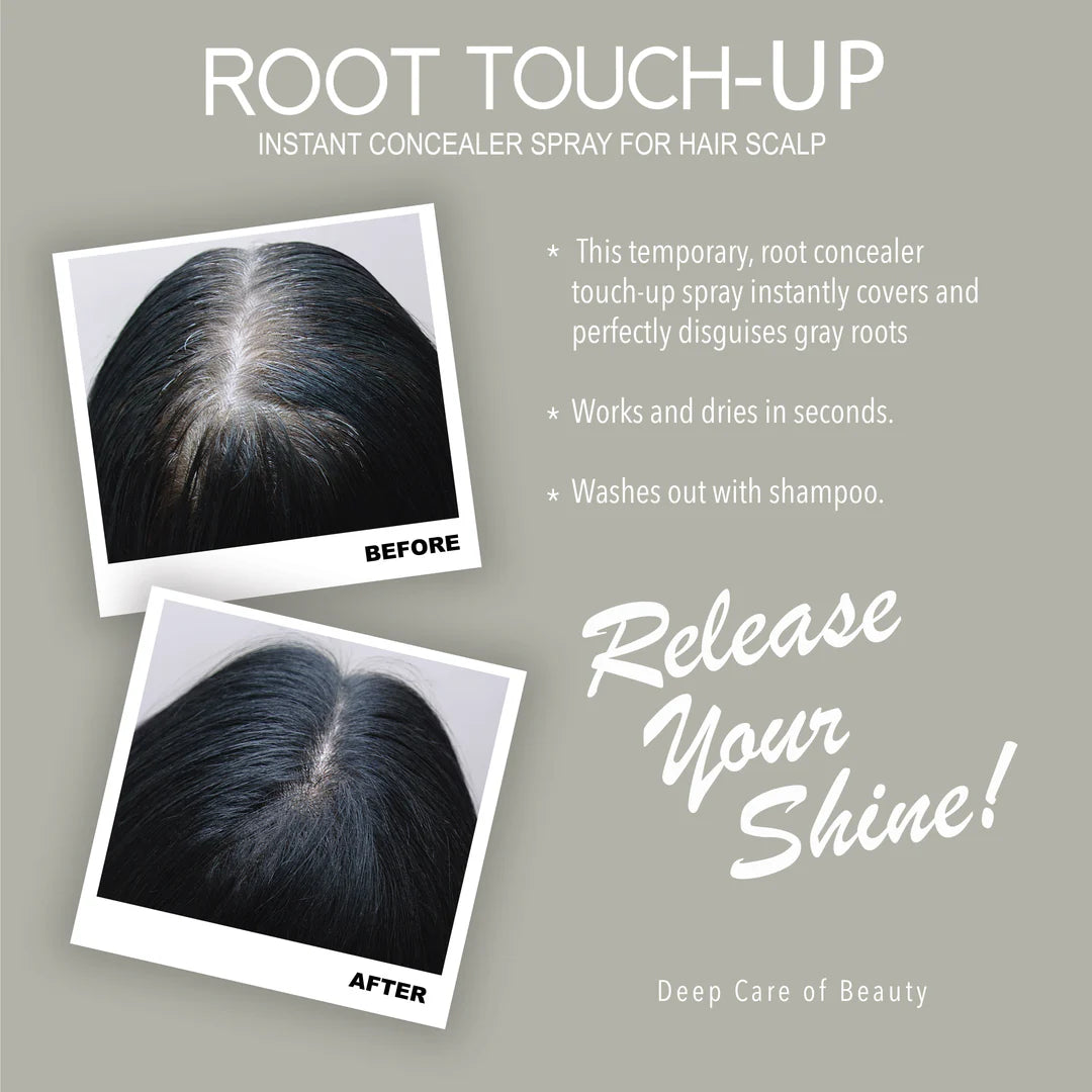 Neva Root Touch Up Hair Color Spray – Black – 75ml | Instant Gray Coverage, Long-Lasting Finish