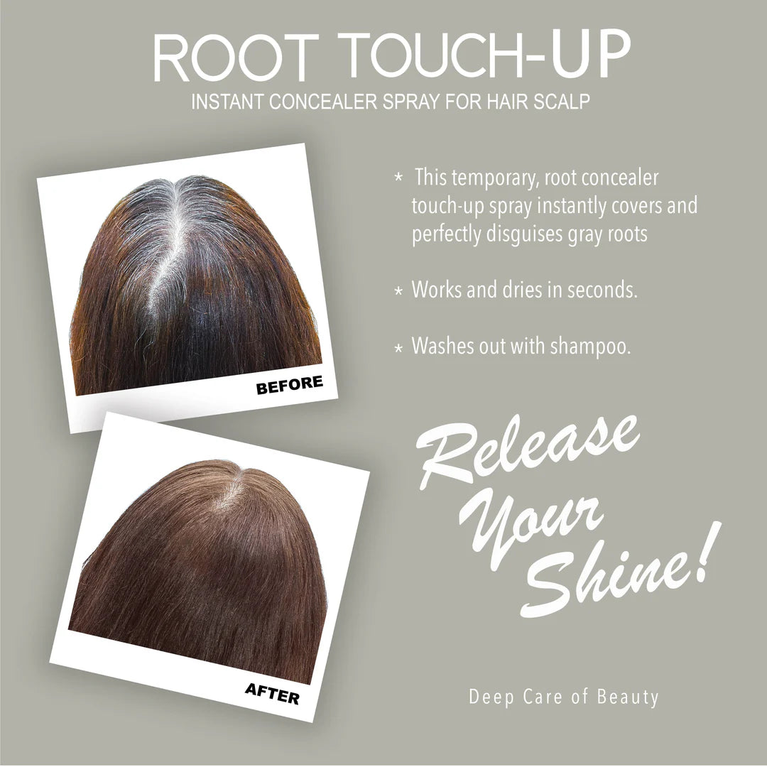 Neva Root Touch Up Hair Color Spray – Light Brown – 75ml | Instant Gray Coverage, Long-Lasting Finish