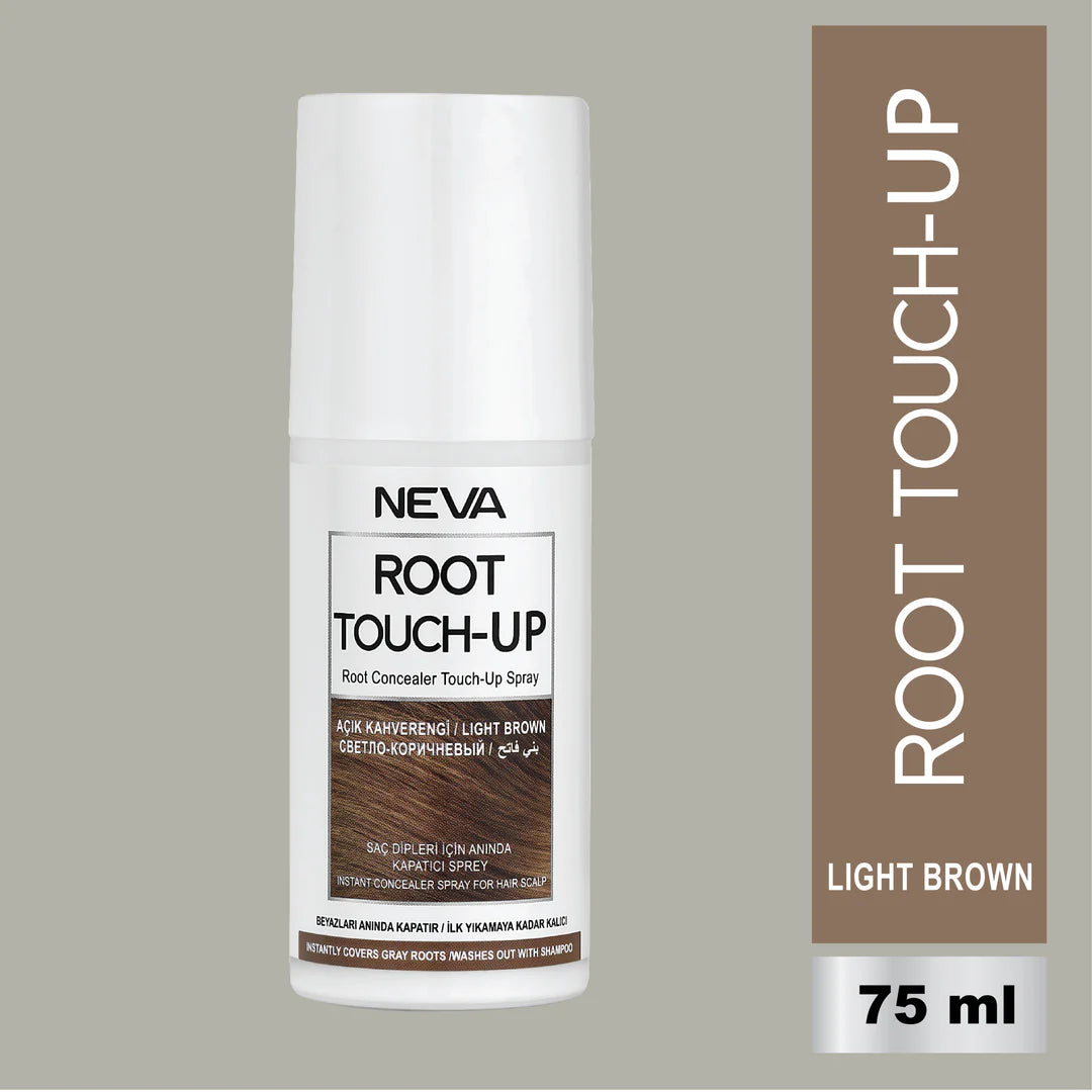 Neva Root Touch Up Hair Color Spray – Light Brown – 75ml | Instant Gray Coverage, Long-Lasting Finish