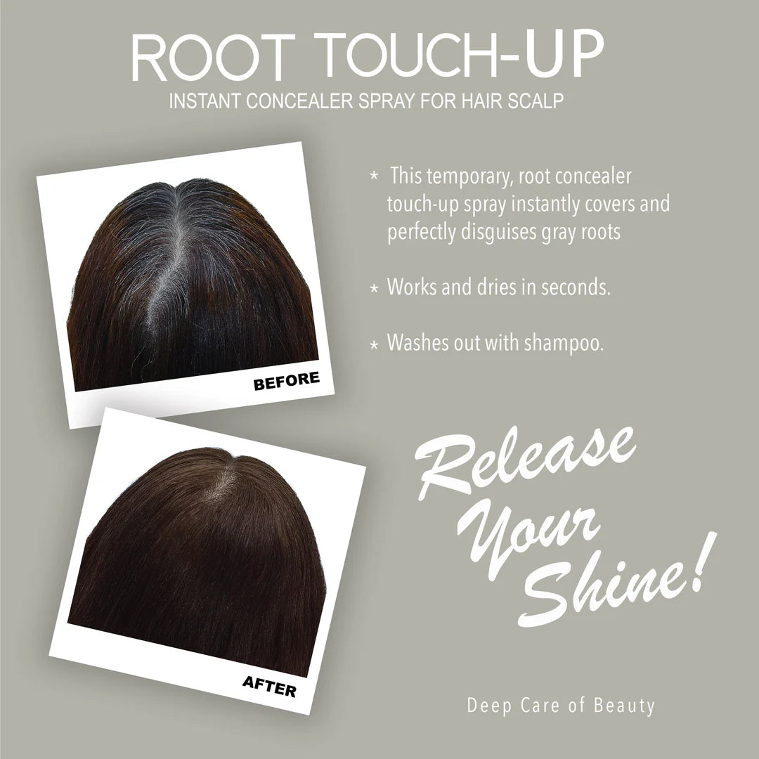 Neva Root Touch Up Hair Color Spray – Dark Brown – 75ml | Instant Gray Coverage, Long-Lasting Finish