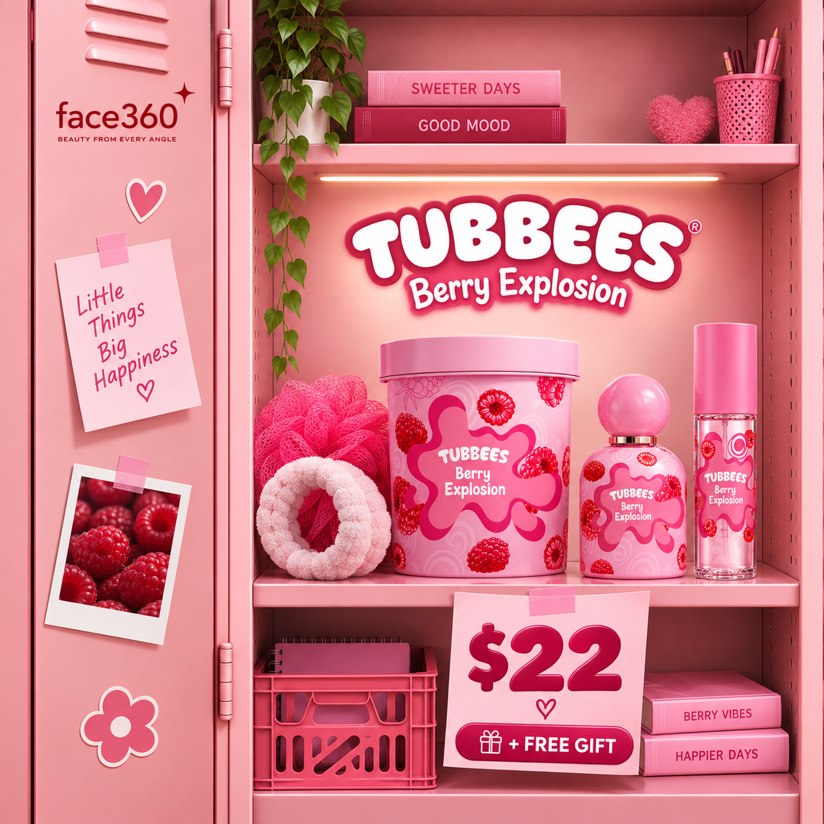 Tubbees Berry Explosion Fragrance & Self-Care Bundle