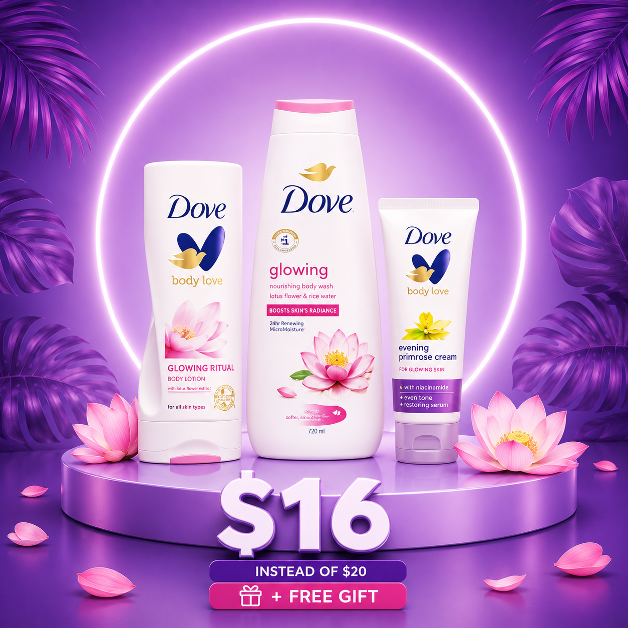 Dove Glowing Ritual Body Care Bundle