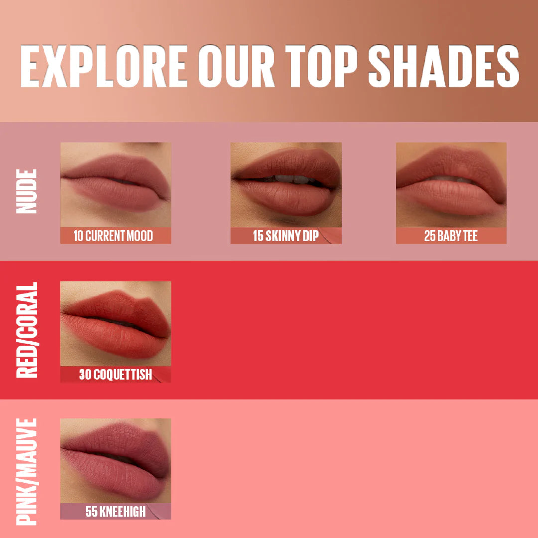 Maybelline Super Stay Teddy Tint Soft Blurred Matte Lip Tint | 12h Longwear, Transfer proof