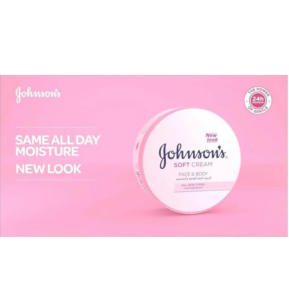 Johnson's 24-hour Moisture Soft Cream, Face & Body, 200ml