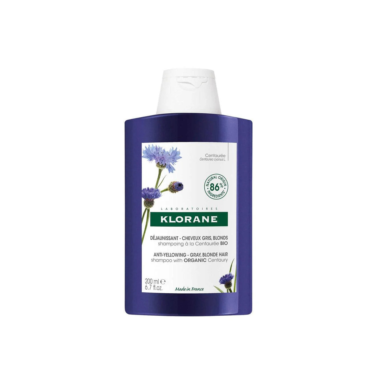 Klorane Anti-Yellowing Shampoo with Centaury - White or Gray Hair 200ML