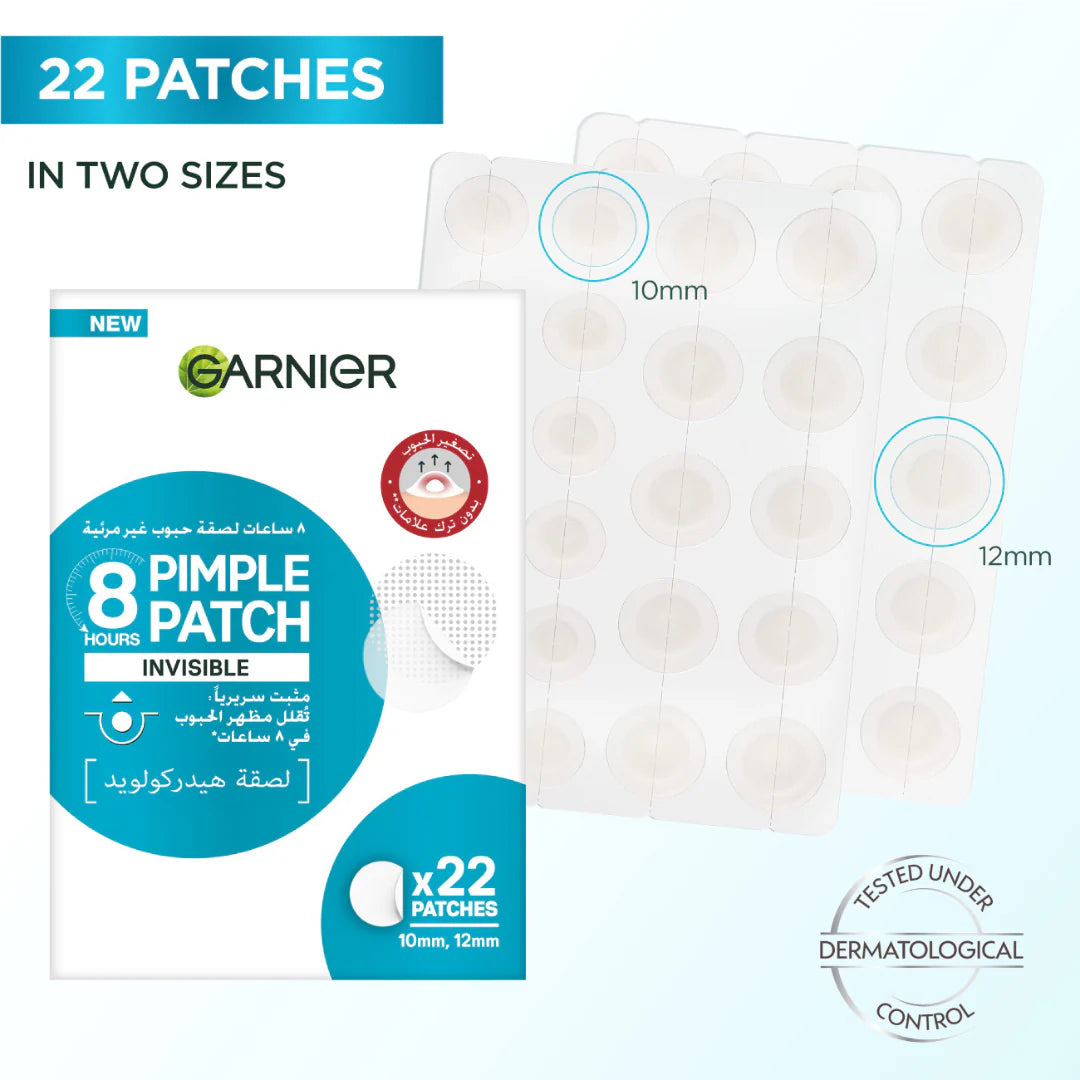 Garnier Skin Active Fast Clear Invisible Pimple Patch 8 Hours Hydrocolloid 22Patches