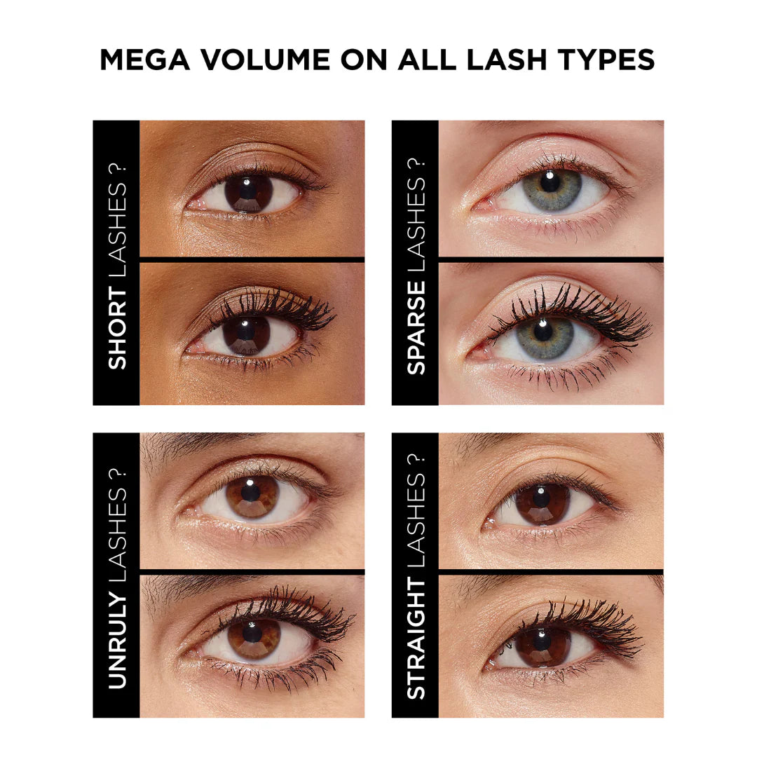 L’Oréal Paris Air Volume Mega Mascara Washable Air Whipped Formula Lasting Up To 24h- Lightweight