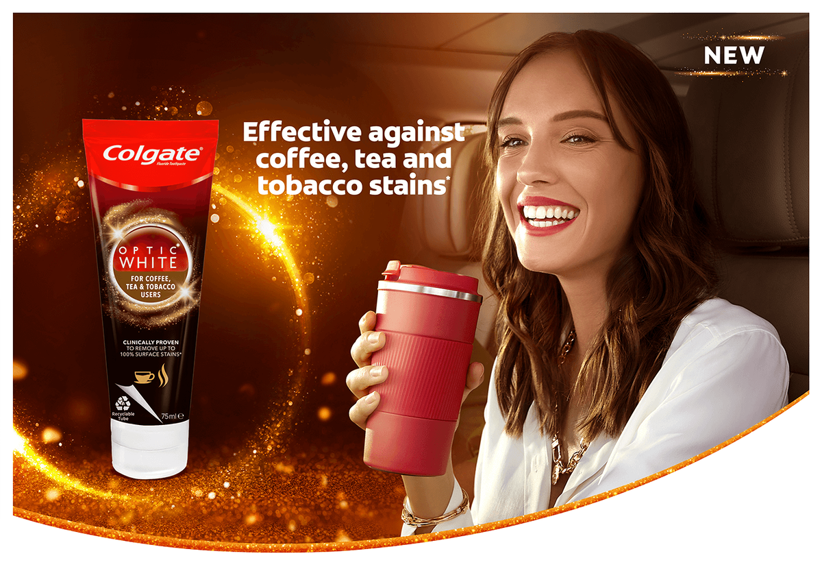 Colgate Optic White For Coffee, Tea & Tobacco Users 75ml