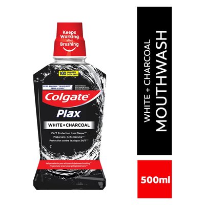 Colgate Plax White Charcoal Whitening Mouthwash 500ml