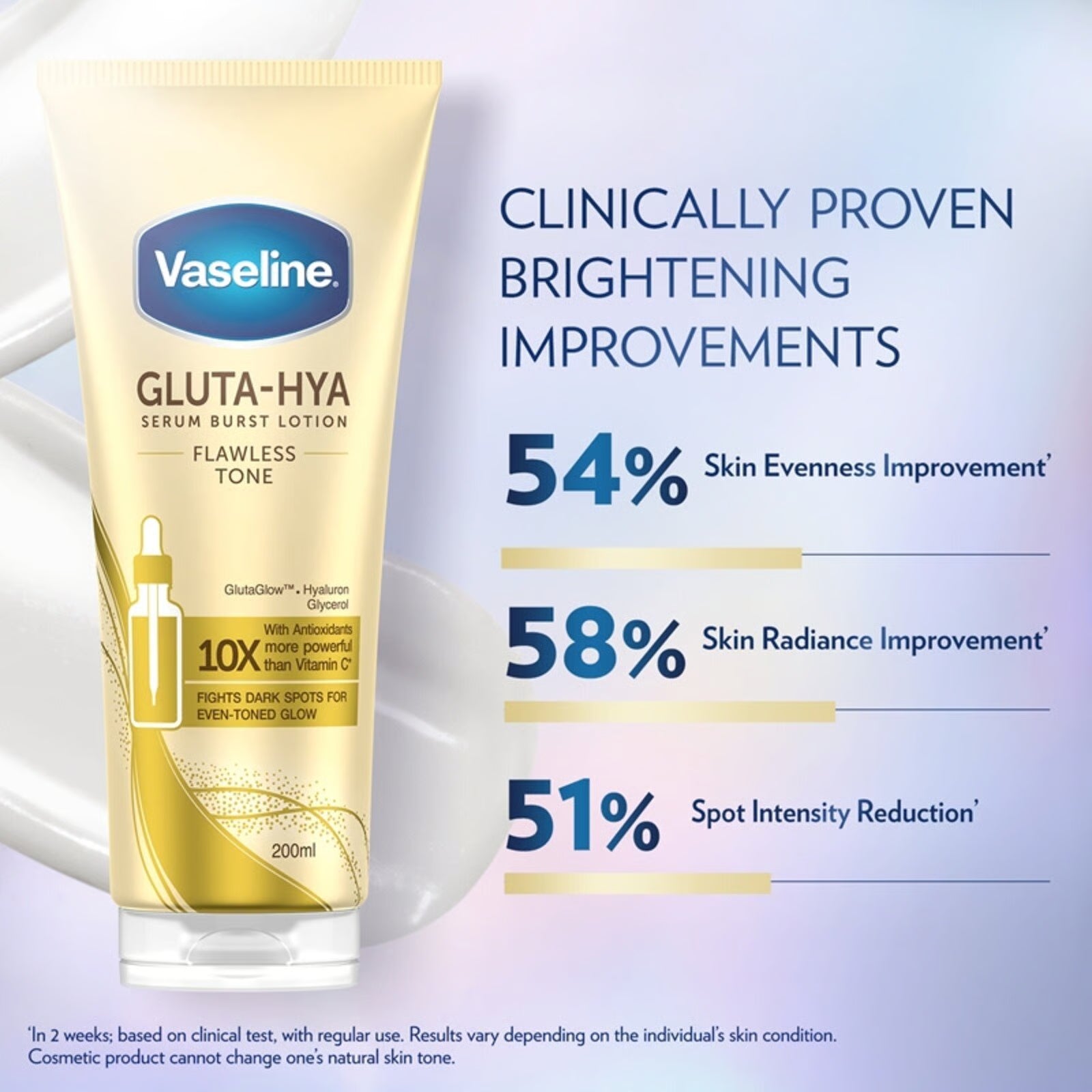 Vaseline Gluta-Hya Flawless Tone Serum Burst Lotion 200ml L