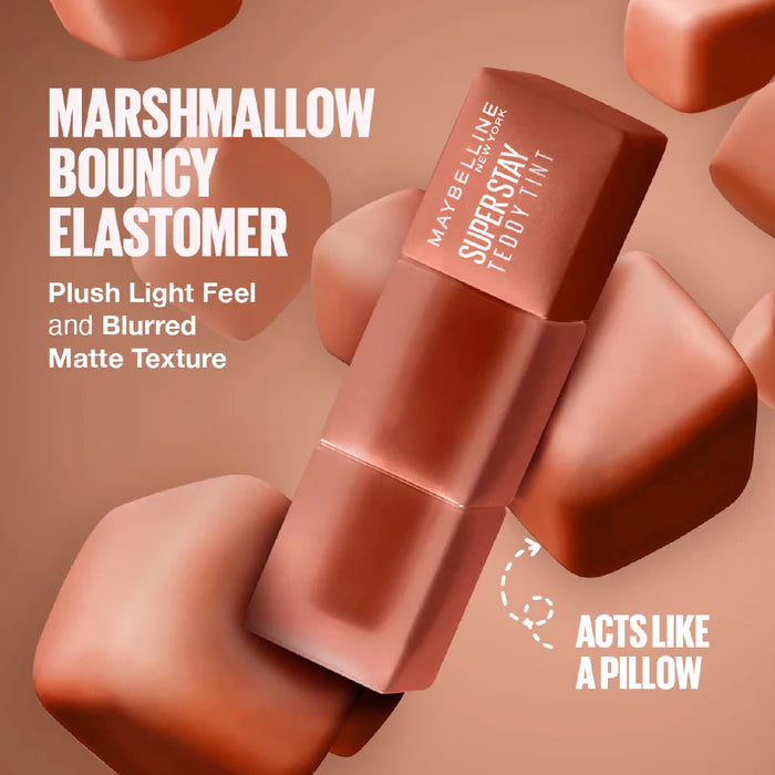 Maybelline Super Stay Teddy Tint Soft Blurred Matte Lip Tint | 12h Longwear, Transfer proof